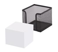 D.RECT KOMO Boîte à notes avec feuillets 95x95x80 mm maille métallique porte-mémo bureau noir