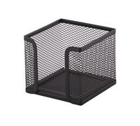 D.RECT KOMO Boîte à Notes Métal Mesh - Organisateur de Bureau Compact - Support Stable pour Bloc-Notes - 95 × 95 × 80 mm - Noir