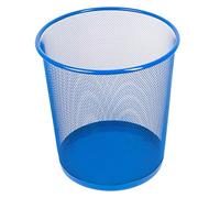 D.RECT KOMO Corbeille à Papier Métal 12 L - Poubelle de Bureau Ronde - Structure Stable - Gain de Place - 266 x 218 x 280 mm - Bleu Foncé