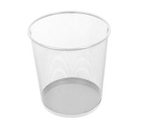 D.RECT KOMO Corbeille à Papier Métal 12 L - Poubelle de Bureau Ronde - Structure Stable - Gain de Place - 266 x 218 x 280 mm - Blanc Perlé