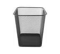 D.RECT KOMO Corbeille à Papier Métal 18 L - Poubelle de Bureau Carrée - Grande Capacité - Structure Stable - Gain de Place, Noir
