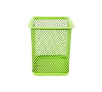 D.RECT KOMO Pot à Crayons Métal Mesh Carré - Organisateur de Bureau Stable - Gain de Place - Rangement Fournitures - Vert Citron