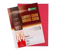 D.RECT Lot de 100 feuilles de couverture en imitation cuir Rouge Format A4