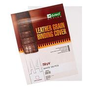 D.RECT Lot de 100 feuilles de couverture en similicuir Blanc Format A4