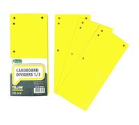 D.RECT - Lot de 100 Intercalaires en Carton, Bandes de Séparation en Papier, 1/3 Feuille A4, 11x24cm, 160g, Pour Une Séparation Parfaite Des Classeurs, Bandes de Séparation, Couleur Jaune 009448
