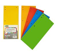 D.RECT - Lot de 100 intercalaires en carton, Bandes de séparation en papier, 1/3 Feuille A4, 11x24cm, 160g, Bandes de Séparation, 5 Couleurs: 20 Pièces par Couleur 009783