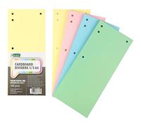 D.RECT Lot de 100 intercalaires en carton multicolores 11 x 24 cm 5 couleurs : 20 pièces par couleur