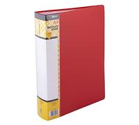 D.RECT Lot de 100 Porte-Documents en Polypropylène | 100 Chemises à Haute Transparence | Etiquette pour Décrire le Contenu sur la Colonne Vertébrale | A4 | Couleur : Rouge