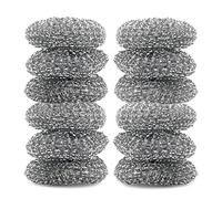 D.RECT Lot de 12 éponges en Acier Inoxydable pour casseroles en Acier Inoxydable Multicolore