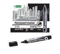 D.RECT Lot de 12 marqueurs permanents 2160 CT - Largeur de trait : 1-5 mm - Résistant à l'eau - Pour de nombreuses surfaces - Noir