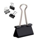 D.RECT | Lot de 12 Pinces à documents | 32 mm | Boîte de Pinces à papier multi-fonctions | Binder Clips | Papier Métal Pince a Dessin pour Notes | Papier à lettre | Clip Fournitures de bureau | Noir