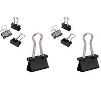 D.RECT | Lot de 24 Pinces à documents | 15 mm | Boîte de Pinces à papier multi-fonctions | Binder Clips | Papier Métal Pince a Dessin pour Notes | Papier à lettre | Clip Fournitures de bureau | Noir