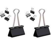 D.RECT | Lot de 24 Pinces à documents | 32 mm | Boîte de Pinces à papier multi-fonctions | Binder Clips | Papier Métal Pince a Dessin pour Notes | Papier à lettre | Clip Fournitures de bureau | Noir