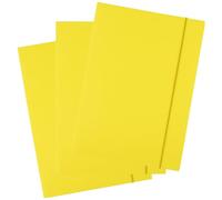 D.RECT Lot de 25 chemises cartonnées avec élastique - Sous-Chemises en Papier Dossier de Fichiers Porte Document Organisateur, Jaune