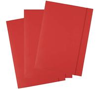 D.RECT | Lot de 25 chemises cartonnées avec élastique | Sous-Chemises en Papier Dossier de Fichiers Porte Document Organisateur | | 300 g | Rouge