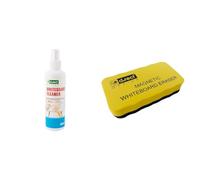 D.RECT Nettoyant pour tableau Blanc 250 ml, Spray Nettoyant pour Nettoyer les Tableaux Blancs & Eponge pour Tableau Blanc, Gomme pour Tableau Magnétique EVA, Essuyeur avec Aimants Puissants