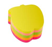 D.RECT | Notes Autocollantes | Ensemble de 1 Pièces | 70x70mm | Notes Repositionnables | 1x400 un Bloc de Feuilles | Fournitures de Bureau | Couleur Néon | Forme de Pomme 110514