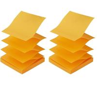 D.RECT | Notes autocollantes Zig-Zag Z-Notes | Bloc-notes adhésifs | Feuillets adhésifs | Papier mémos autocollants | Feuillets mémos repositionnables | 76x76mm | Orange | 100 Feuilles