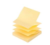 D.RECT | Notes autocollantes Zig-Zag Z-Notes | Bloc-notes adhésifs | Feuillets adhésifs | Papier mémos autocollants | Feuillets mémos repositionnables | 76x76mm | Jaune | 100 Feuilles