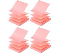 D.RECT | Notes autocollantes Zig-Zag Z-Notes | Bloc-notes adhésifs | Feuillets adhésifs | Papier mémos autocollants | Feuillets mémos repositionnables | 76x76mm | Rose | 100 Feuilles (Lot de 4)