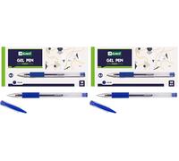 D.RECT | Office 2603 | Stylo Gel | Lot de 24 Stylos à Encre Gel Avec Grip en Caoutchouc | Stylo Bleu | Pointe Très Fine 0,5 mm