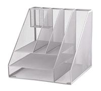 D.RECT Organisateur de bureau - Organisateur de bureau - Multi fonctions - Porte-stylos - Grille métallique - 8 compartiments - Fournitures de bureau - Pour la maison, le bureau