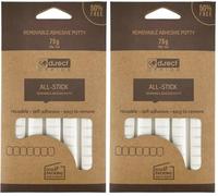 D.RECT Pastilles adhésives blanches | Amovibles | Pâte adhésive malléable | Blister de 80 pads (Lot de 2)