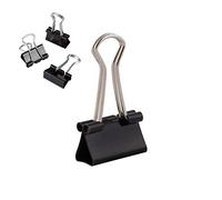 D.RECT Pinces Clip Repliables Métalliques - Lot de 144 (12x12) - 19 mm - Clips à Papier Noirs Polyvalentes pour Feuilles, Documents, Bureau, Maison, École