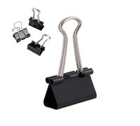 D.RECT Pinces Clip Repliables Métalliques - Lot de 144 (12x12) - 25 mm - Clips à Papier Noirs Polyvalentes pour Feuilles, Documents, Bureau, Maison, École
