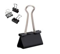 D.RECT Pinces Clip Repliables Métalliques - Lot de 144 (12x12) - 32 mm - Clips à Papier Noirs Robustes pour Documents, Feuilles, Bureau, Maison, École - Clips Polyvalents Antirouille