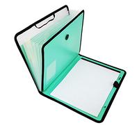 D.RECT Porte-documents en kit - Porte-documents extensible - Porte-documents - Élastique rond avec bouton de fermeture - 7 compartiments - A4 - menthe poivrée