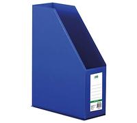 D.RECT Porte-revues en PVC avec fenêtre d'inscription | A4, dos 90mm | pliable Bleu