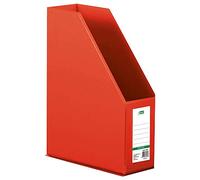 D.RECT Porte-revues en PVC avec fenêtre d'inscription | A4, dos 90mm | pliable Rouge