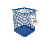 D.RECT Pot à Crayons carré Porte Cube en métal, Gobelet Multifonction pour Stylo à Bille, Conception de Maille, Bleu Marin 110851