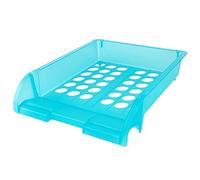 D. RECT PP A4 Corbeille à Papier Corbeille à courrier Corbeille à courrier Panier de Rangement Transparent Turquoise