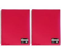 D.RECT Reliure à Anneaux Protège-Documents PP A4 - Livret de Présentation 20 Pochettes - Classeur à Spirales Solide - Porte-Documents à Spirales, Rose (Lot de 2)