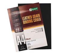 D.RECT Reliure Simili Cuir 100 pcs, Couverture Pour Reliure, Couverture de Cahier, Couverture en Cuir Pour Documents, Couverture de Format A4, Élégant, Noir