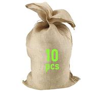 D.RECT Sac en Jute 10 Pièces | Multifonctionnel 85x50cm | Protection Hivernale pour Plantes en Pots et en Bacs | Sac de Jardin I Sac à Pommes de Terre I 100% Jute | Résistant, Naturel