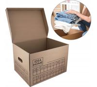 D.RECT SET de 12 cartons de déménagement Movebox Boîte d'archives Boîte de rangement En carton Avec couvercle Très stable Carton d'emballage avec une capacité de charge de 30 kg Taille : 431x333x294mm