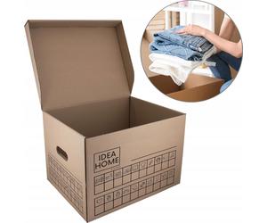 D.RECT SET de 12 cartons de déménagement Movebox Boîte d'archives Boîte de rangement En carton Avec couvercle Très stable Carton d'emballage avec une capacité de charge de 30 kg Taille : 431x333x294mm