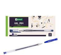D.RECT Stylo Gel 0,3mm - Lot de 12 Stylos pour Encre Gel avec Poignée Ergonomique, Ligne d'écriture Fine - Stylo à Bille avec Recharge de Gel, Bleu