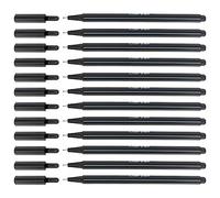 D.RECT Stylos Feutres Pointe Fine 0,4 mm - Lot de 12 - Pointe Métallique Renforcée - Précision Écriture et Dessin - Noir