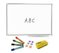 D.RECT Tableau blanc magnétique avec barres en aluminium | Tableau magnétique effaçable à sec | Tableau blanc pour bureau | Tableau d'écriture 60 x 45 cm (l x h)