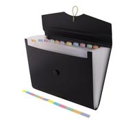 D.RECT Trieur Extensible 12 Poches A4 - Extensible Classeur Documents Noir | Accordéon Classeur Pochettes Porte-documents, Rangement Papier Administratif 5580