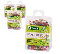D.RECT Trombones en Plastique 28 mm, 12 Paquets (100 Pièces Chacun)
