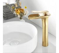 d Robinet mitigeur de lavabo de Salle de Bain Robinet Cascade monotrou pour lavabos Hauts ry Appareils de Salle de Bain Ele brossé h pour décoration contemporaine