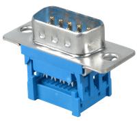 D-SUB ST 09FB - Connecteur D-SUB mâle, 9 pôles, câble plat, sans isolateur