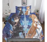 D Sword Art Online Housse De Couette Avec Taies D'oreiller Housses De Couettes Anime Parure De Lit Microfibre Avec Fermeture ¿¿Clair Parure De Couette