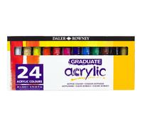 Daler Rowney - 123900024 - Kit De Loisirs Créatifs - Ensemble De 24 Couleurs Acryliques Graduate De 22 Ml