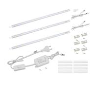 DA LIGHT Lampe LED pour montage sous plan avec interrupteur 5W 400LM 3000K Barre lumineuse de cuisine Eclairage de vitrine avec 3x26cm Stripes pour cuisine placard Extensible par système d'enfichage